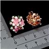Image 3 : MOTHER OF PEARL AND ENAMEL EARRINGS IN 14K WHITE GOLD OVER 925 STERLING SILVER - SIZE 7