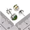 Image 3 : 6 MM ROUND CABOCHON BLACK OPAL EARRINGS 14K WHITE GOLD OVER 925 STERLING SILVER - APPRAISED REPLACEM