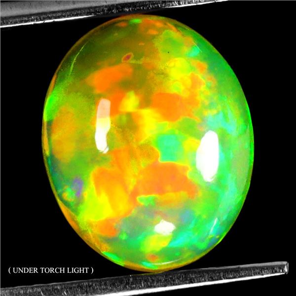 12X10 MM OVAL CABOCHON AAA FLORAL FULL PLAY OF COLOR CRYSTAL OPAL 3.19 CT. - APPRAISED REPLACEMENT V