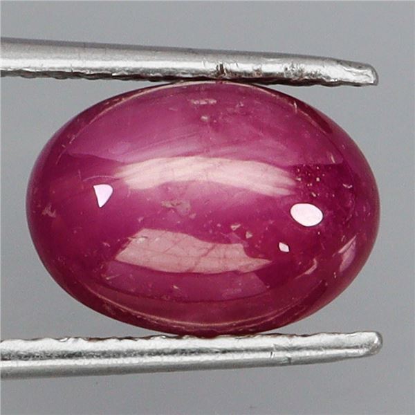 12X8 MM OVAL CABOCHON NATURAL RED RUBY HEATED 6.18 CT. - APPRAISED REPLACEMENT VALUE CAD 510