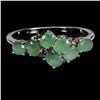 Image 1 : EMERALD RING 14K WHITE GOLD OVER 925 STERLING SILVER - SIZE 9 - APPRAISED REPLACEMENT VALUE CAD 525