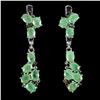 Image 1 : EMERALD AND SAPPHIRE EARRINGS IN 14K YELLOW GOLD OVER 925 STERLING SILVER - APPRAISED REPLACEMENT VA