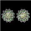 Image 1 : PERIDOT AND TSAVORITE GARNET EARRINGS IN 14K YELLOW GOLD OVER 925 STERLING SILVER - APPRAISED REPLAC