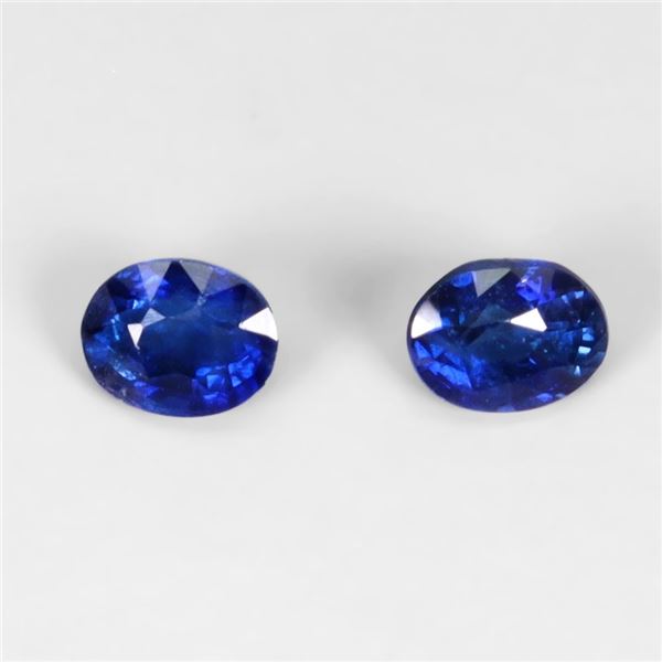 0.96 CT. PAIR OF TOP RICH BLUE MADAGASCAR SAPPHIRE HEATED - APPRAISED REPLACEMENT VALUE CAD 360