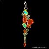 Image 1 : STUNNING ORANGE FIRE OPAL, CRYSTAL OPAL, PERIDOT AND SAPPHIRE PENDANT IN 14K WHITE GOLD OVER 925 STE