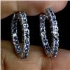Image 2 : TANZANITE EARRINGS IN 14K WHITE GOLD OVER 925 STERLING SILVER - APPRAISED REPLACEMENT VALUE CAD 720
