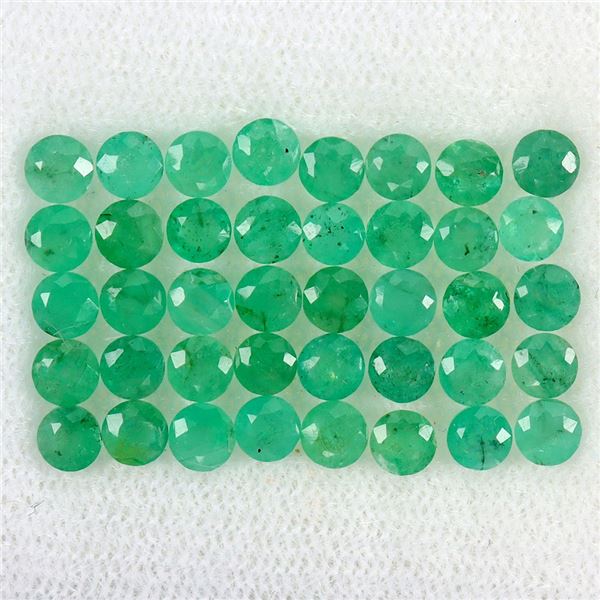 4.70 CT. ROUND CUT EMERALD 40 PCS. 3 MM - APPRAISED REPLACEMENT VALUE CAD 1,850