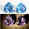 Image 1 : RARE 3.92 CT. TRILLIANT CUT NATURAL COLOR CHANGE BLUE TO PURPLE FLUORITE 8 MM
