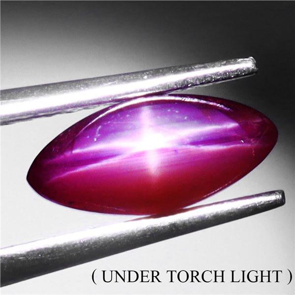 RARE 1.99 CT. MARQUISE CABOCHON STAR RUBY - APPRAISED REPLACEMENT VALUE CAD 895