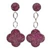 Image 2 : STUNNING ROUND DIAMOND CUT MYANMAR RUBY EARRINGS IN 2-TONE BLACK RODIUM AND 14K WHITE GOLD OVER 925 