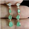 Image 1 : EMERALD EARRINGS IN 14K YELLOW GOLD OVER 925 STERLING SILVER - APPRAISED REPLACEMENT VALUE CAD 700