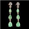 Image 2 : EMERALD EARRINGS IN 14K YELLOW GOLD OVER 925 STERLING SILVER - APPRAISED REPLACEMENT VALUE CAD 700
