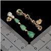Image 3 : EMERALD EARRINGS IN 14K YELLOW GOLD OVER 925 STERLING SILVER - APPRAISED REPLACEMENT VALUE CAD 700
