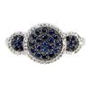 Image 1 : ROUND DIAMOND CUT BLUE AND WHITE SAPPHIRE RING IN BLACK RHODIUM AND 14K WHITE GOLD OVER 925 STERLING
