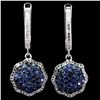 Image 1 : ROUND DIAMOND CUT BLUE SAPPHIRE AND WHITE TOPAZ RING IN 14K WHITE GOLD OVER 925 STERLING SILVER - AP