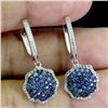 Image 2 : ROUND DIAMOND CUT BLUE SAPPHIRE AND WHITE TOPAZ RING IN 14K WHITE GOLD OVER 925 STERLING SILVER - AP