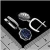 Image 3 : ROUND DIAMOND CUT BLUE SAPPHIRE AND WHITE TOPAZ RING IN 14K WHITE GOLD OVER 925 STERLING SILVER - AP