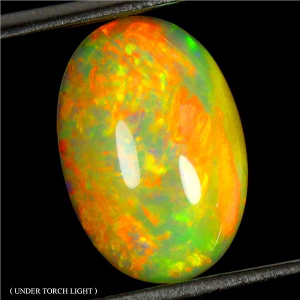 2.79 CT. OVAL CABOCHON AAAA FLORAL FLASH PLAY OF COLOR CRYSTAL OPAL - APPRAISED REPLACEMENT VALUE CA