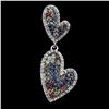 Image 2 : MULTI-COLOR ROUND DIAMOND CUT SAPPHIRE PENDANT IN 14K WHITE GOLD OVER 925 STERLING SILVER - APPRAISE
