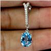 Image 1 : 8X6 OVAL CUT SWISS BLUE TOPAZ PENDANT IN 14K WHITE GOLD OVER 925 STERLING SILVER