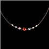 Image 1 : ORANGE FIRE OPAL AND AQUAMARINE PENDANT IN 14K ROSE GOLD OVER 925 STERLING SILVER - 16 INCHES LONG -