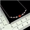 Image 3 : ORANGE FIRE OPAL AND AQUAMARINE PENDANT IN 14K ROSE GOLD OVER 925 STERLING SILVER - 16 INCHES LONG -
