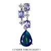 Image 1 : 8X6 MM BLACK OPAL AND TANZANITE PENDANT IN 14K WHITE GOLD OVER 925 STERLING SILVER - APPRAISED REPLA
