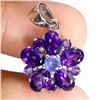 Image 1 : MARQUISE CUT AMETHYST AND TANZANITE RING IN 14K WHITE GOLD OVER 925 STERLING SILVER â€[x=#8