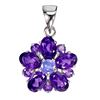 Image 2 : MARQUISE CUT AMETHYST AND TANZANITE RING IN 14K WHITE GOLD OVER 925 STERLING SILVER â€[x=#8