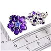 Image 3 : MARQUISE CUT AMETHYST AND TANZANITE EARRINGS IN 14K WHITE GOLD OVER 925 STERLING SILVER â€[