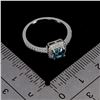 Image 3 : CUSHION CUT 5 MM LONDON BLUE TOPAZ RING IN 14K WHITE GOLD OVER 925 STERLING SILVER - SIZE 7