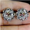 Image 1 : AQUAMARINE AND MULTI-COLOR TOURMALINE EARRINGS IN 14K WHITE GOLD OVER 925 STERLING SILVER - APPRAISE