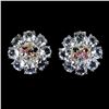 Image 2 : AQUAMARINE AND MULTI-COLOR TOURMALINE EARRINGS IN 14K WHITE GOLD OVER 925 STERLING SILVER - APPRAISE