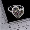 Image 3 : MULTI-COLOR ROUND DIAMOND CUT SAPPHIRE RING IN 14K WHITE GOLD OVER 925 STERLING SILVER â€[x
