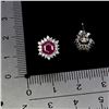 Image 3 : 6 MM HEXAGON CUT RUBY EARRINGS AND CZ IN 14K WHITE GOLD OVER 925 STERLING SILVER - APPRAISED REPLACE