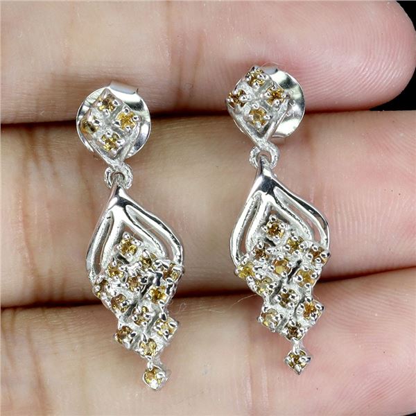 ROUND DIAMOND CT SAPPHIRE EARRINGS IN 14K WHITE GOLD OVER 925 STERLING SILVER - APPRAISED REPLACEMEN