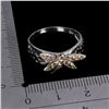 Image 3 : BUTTERFLY-SHAPED ROUND CUT SAPPHIRE RING IN 14K WHITE GOLD OVER 925 STERLING SILVER - SIZE 8 - APPRA