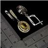 Image 3 : BIG 8X6 MM OVAL CUT YELLOW SAPPHIRE AND ROUND DIAMOND CUT YELLOW SAPPHIRE EARRINGS IN 14K WHITE GOLD
