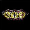 Image 1 : MARQUISE CUT CEYLON SAPPHIRE AND ROUND RUBY RING N 14K WHITE GOLD OVER 925 STERLING SILVER â[x=#8364