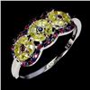 Image 2 : MARQUISE CUT CEYLON SAPPHIRE AND ROUND RUBY RING N 14K WHITE GOLD OVER 925 STERLING SILVER â[x=#8364