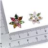 Image 3 : MULTI-COLOR TOURMALINE, PERIDOT AND RHODOLITE GARNET EARRINGS N 14K WHITE GOLD OVER 925 STERLING SIL