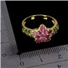 Image 3 : ROUND CUT RUBY AND CHROME DIOPSIDE RING IN 14K YELLOW GOLD OVER 925 STERLING SILVER â€[x=#8