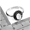 Image 3 : 7X5 MM OVAL CUT MOONSTONE AND BLACK SPINEL RING IN 14K WHITE GOLD OVER 925 STERLING SILVER â[x=#8364
