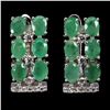 Image 2 : 4X3 MM GOOD CLARITY EMERALD EARRINGS IN 14K WHITE GOLD OVER 925 STERLING SILVER â€[x=#8220/