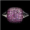 Image 1 : ROUND DIAMOND CUT PINK SAPPHIRE RING IN 14K WHITE GOLD OVER 925 STERLING SILVER â€[x=#8220/