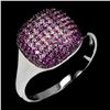 Image 2 : ROUND DIAMOND CUT PINK SAPPHIRE RING IN 14K WHITE GOLD OVER 925 STERLING SILVER â€[x=#8220/
