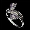Image 1 : BUTTERFLY-SHAPED TANZANITE RING IN 14K WHITE GOLD OVER 925 STERLING SILVER â€“ SIZ