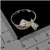 Image 3 : BUTTERFLY-SHAPED PERIDOT, RHODOLITE GARNET AND TANZANITE RING IN 14K WHITE GOLD OVER 925 STERLING SI
