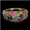 Image 1 : ENERALD, RUBY AND SAPPHIRE RING IN 14K YELLOW GOLD OVER 925 STERLING SILVER â€“ SI