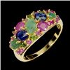 Image 2 : ENERALD, RUBY AND SAPPHIRE RING IN 14K YELLOW GOLD OVER 925 STERLING SILVER â€“ SI
